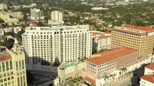 Aerial Footage Gables Columbus Center Residential Building — Stock Video