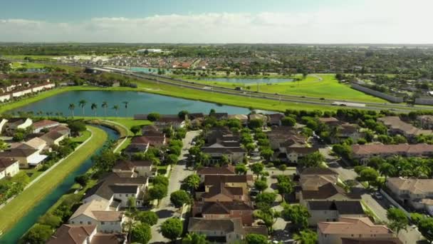 Bairros Homestead Pela Rodovia Miami Antenas — Vídeo de Stock