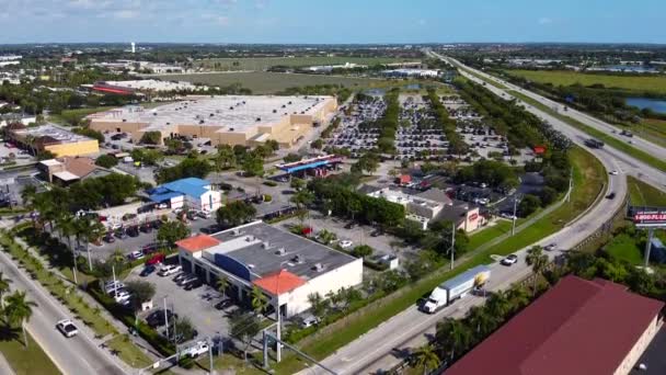 Aérea Estabelecer Tiro Florida City Walmart — Vídeo de Stock