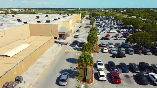 Воздушный Walmart Майами Флорида Сити — стоковое видео