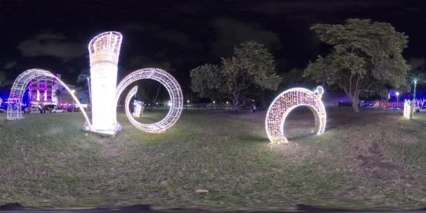 360 Miami Beach Noite Vídeo Decorações Férias — Vídeo de Stock