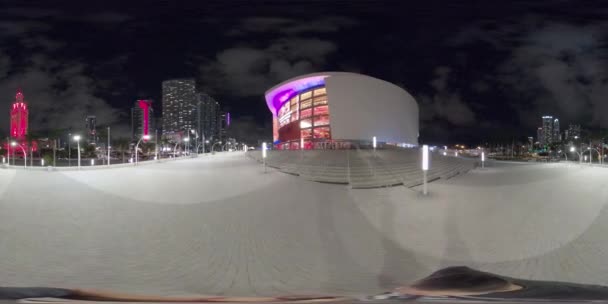 Imágenes 360 Movimientos American Airlines Arena Equirectangular — Vídeo de stock