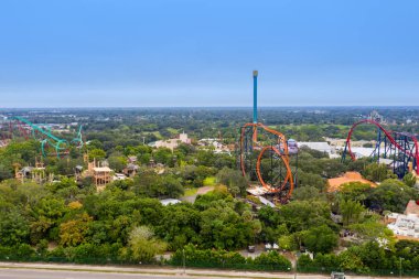 Busch Gardens 'taki lunapark trenleri Tampa Fl Usa