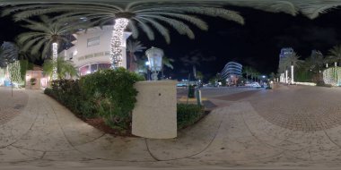 360 gece fotoğrafı Miami Plajı tatil ışıkları eşit dikdörtgen