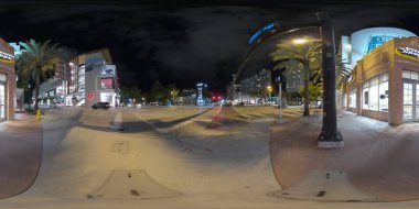 Miami Beach gecesi 360 küresel fotoğraf 5. Cadde ve Lenox Caddesi
