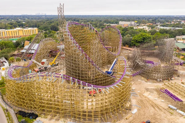 New roller coaster construction site Tampa Busch Gardens — Stock Photo, Image