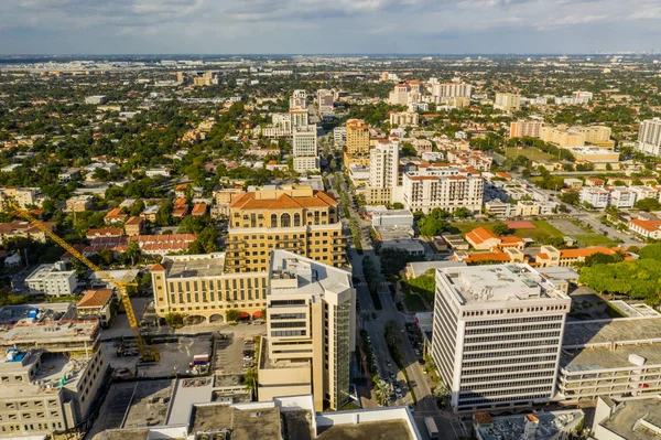 Foto aérea colorida Coral Gables Miami FL centro de la ciudad — Foto de Stock