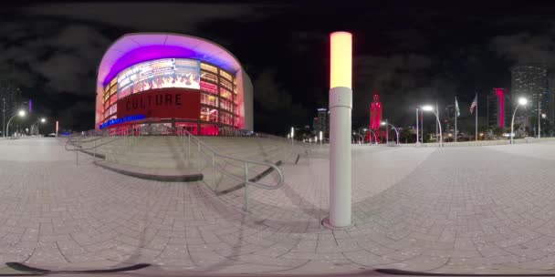 360 Video Sferico American Airlines Arena Downtown Miami — Video Stock