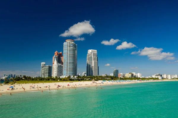 Luftbild Touristen Strand Von Miami Dezember 2019 — Stockfoto