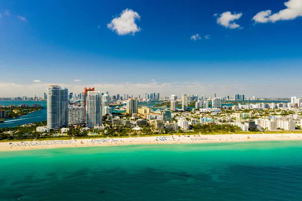 Schöne Luftaufnahme Vom Strand Von Miami Aufgenommen Jahr 2019 — Stockfoto