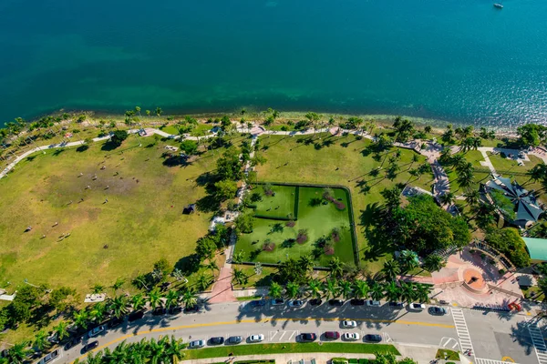 Légifotó Miami Színes Park Öböl Partján — Stock Fotó