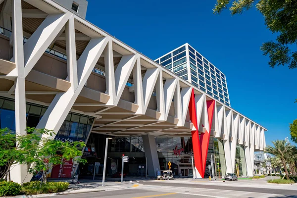 Virgin Miamicentral Brightline Peron Dużych Prędkości Stacji Kolejowej Downtown Miami — Zdjęcie stockowe