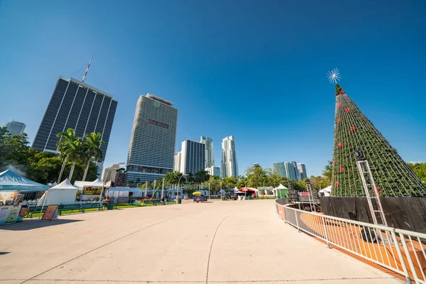 Bayfront Park Miami Holiday Celebration Setup — Stock Photo, Image