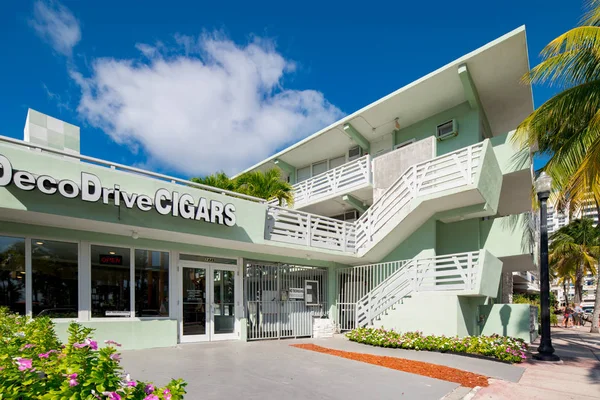 Deco Drive Sklep Cygarami Apartamenty Apartamentowe Miami Beach Ocean Drive — Zdjęcie stockowe