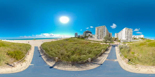 360 Foto Miami Beach Acceso Por Ocean Drive — Foto de Stock
