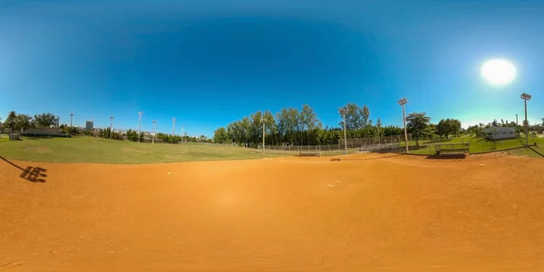 360 Sferyczne Zdjęcie Boisko Baseballowe Parku — Zdjęcie stockowe