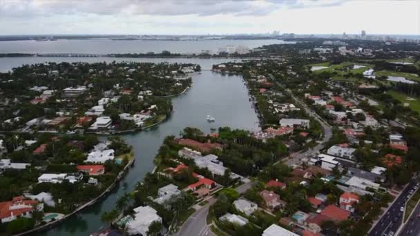 Sunset Islands Miami Beach Bela Baía Beira Mar Cena — Vídeo de Stock