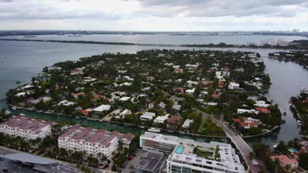 Aerial Video Sunset Islands Miami Beach — 图库视频影像