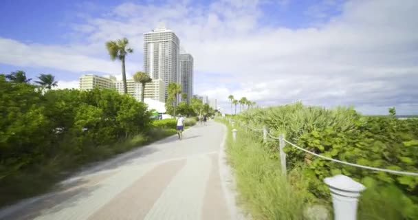 Cyklistika Atlantik Greenway Miami Beach Florida Usa — Stock video
