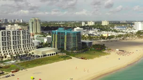 Luchtfoto Video Coconut Grove Residences Fort Lauderdale Beach — Stockvideo