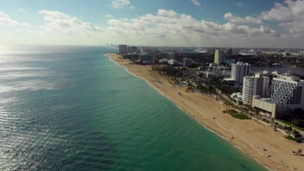 Stranden Aerials Fort Lauderdale Oceanen — Stockvideo
