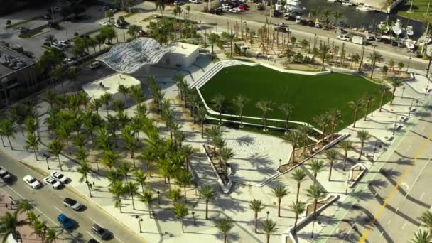 Aerial Drone Video Fort Lauderdale Beach Park — Stock Video