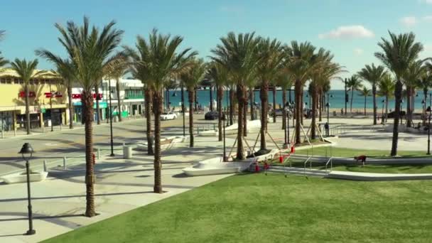 Aerial Footage Fort Lauderdale New Beach Park Opened 2019 — Stok video