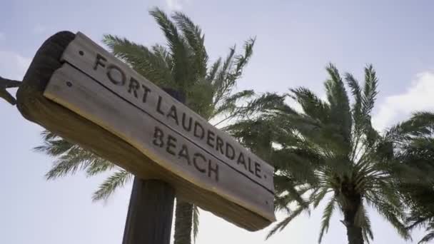 佛罗里达州劳德代尔堡海滩的大风 — 图库视频影像
