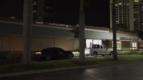 Noapte Video Burger King Fast Food Restaurant — Videoclip de stoc