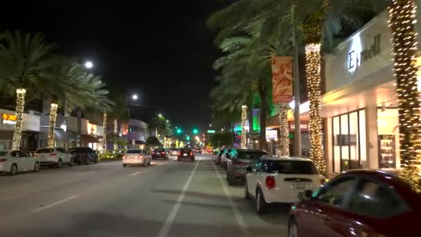 Fahren Fahrrad Teller Miami Strand Bal Hafen Einkaufsviertel Surfside — Stockvideo