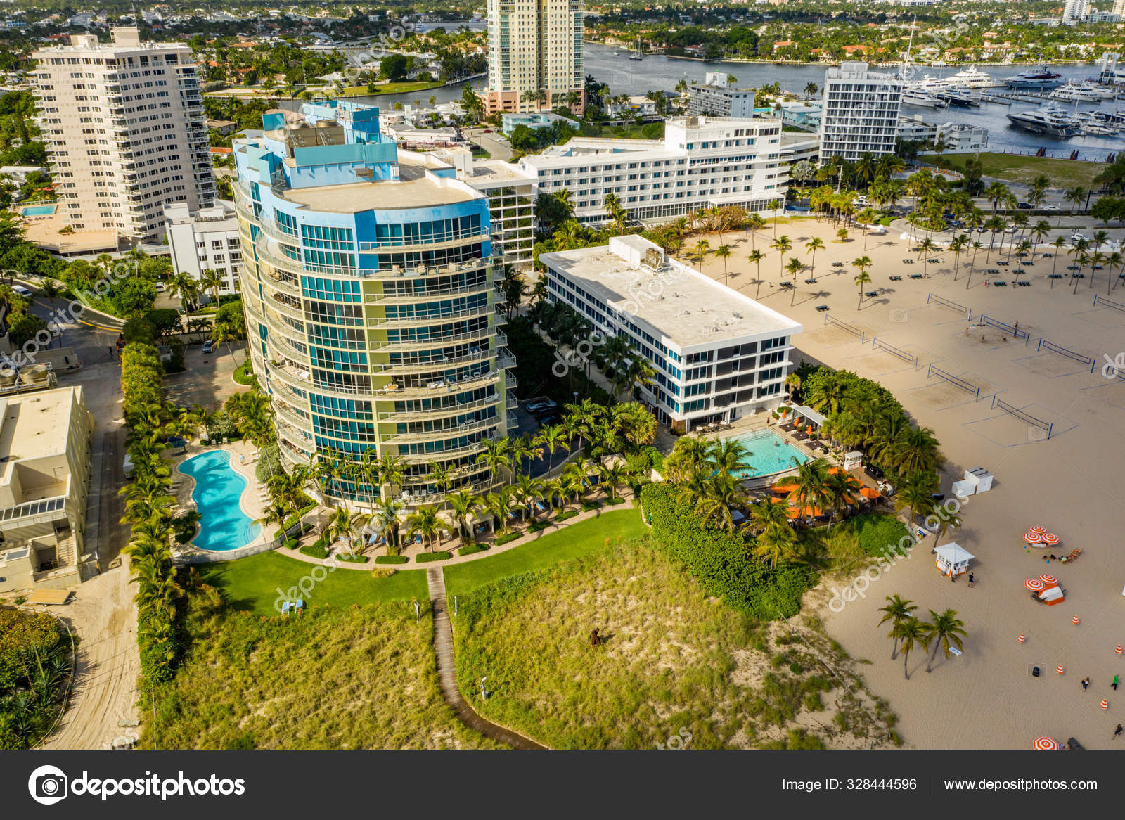 Coconut Grove Residences on Fort Lauderdale Beach Stock Photo by