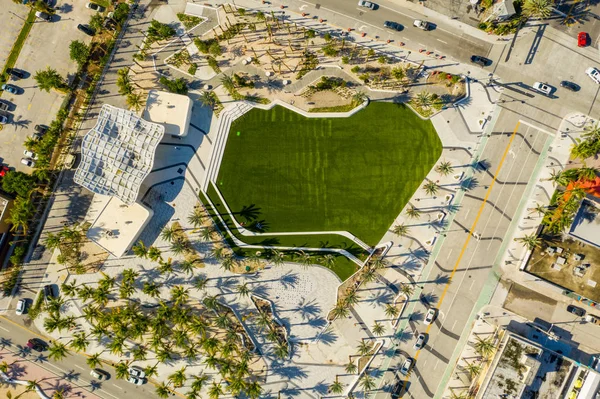 Aerial overhead photo Fort Lauderdale Beach Park — Stock Photo, Image