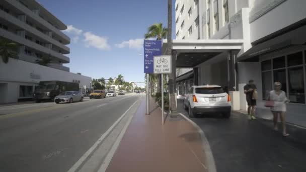 Miami Beach Collins Las Imágenes Movimiento 21St Street — Vídeo de stock