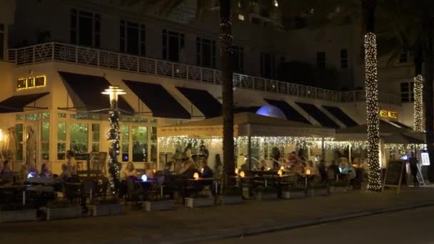 Cafe Del Mar Fort Lauderdale Florida Night Motion Footage — Stock Video