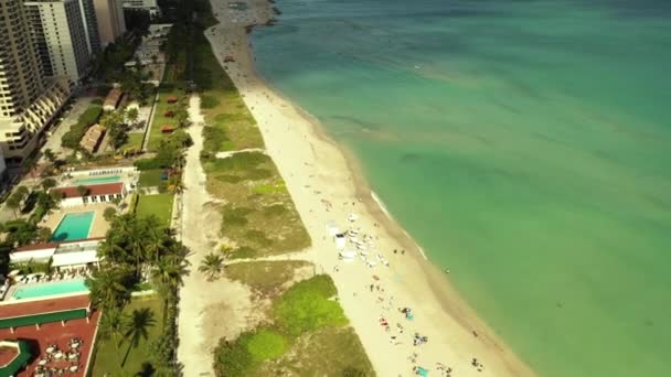 Miami Plajı Temiz Kış Suları Hava Aracı Görüntüleri — Stok video