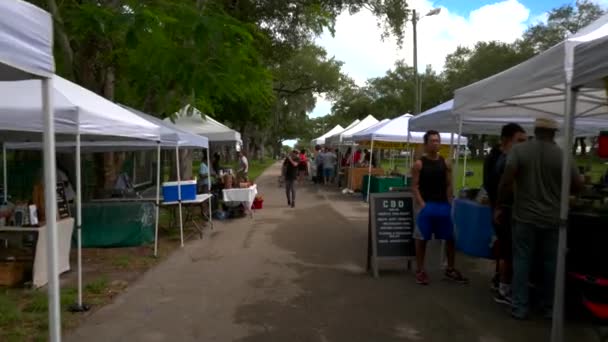 Legion Park Jordbrukare Marknaden Miami — Stockvideo