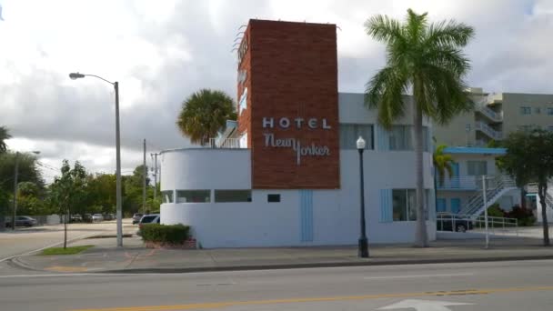 Hotel New Yorker Miami Florida Motion Video — стокове відео