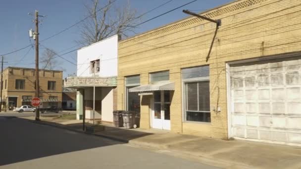 Spaziergänger Theater Alte Verlassene Gebäude Fort Gaines Georgia Usa — Stockvideo