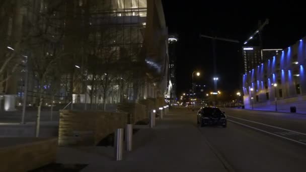 Nashville Müzik Merkezi Tennessee Gece Sinema Videosu — Stok video