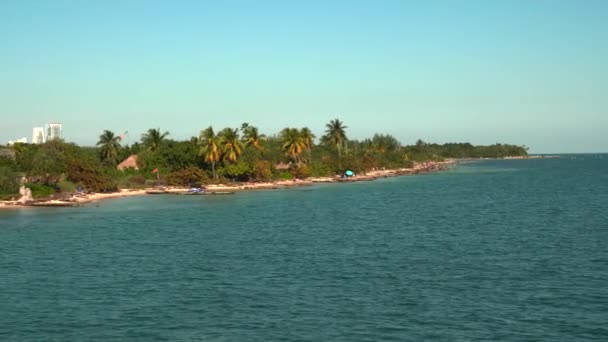 Aerial Video Key Biscayne Miami Beach Shore Bay — Stock Video