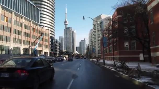 Fahrt Durch Toronto Canada Winter — Stockvideo