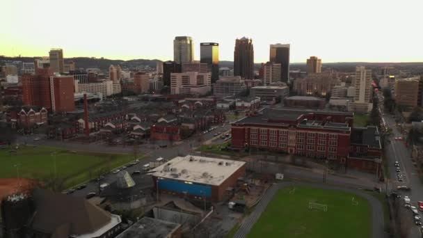 Aerial Video Downtown Birmingham Alabama Usa — 图库视频影像