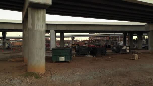 Aerial Video Construction I20 Birmingham Alabama Overpasses — 비디오