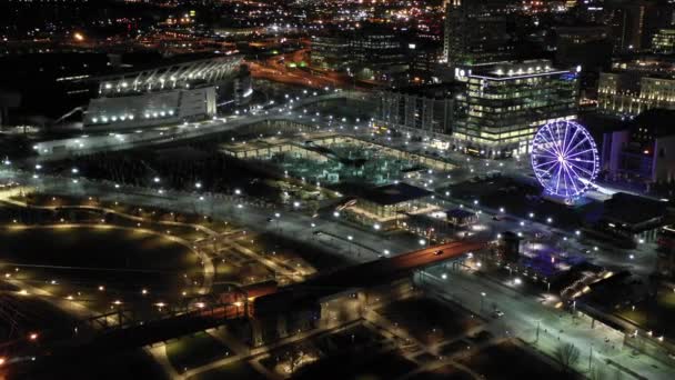 Night Aerial Tour Cincinnati Ohio Usa — Stock Video