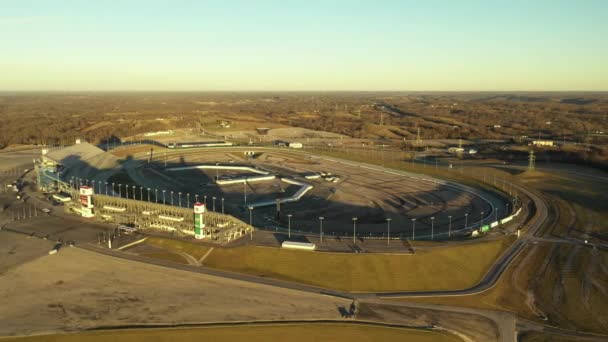 Aerial Orbit Kentucky Speedway Race Track — Stock Video