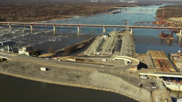 Aerial Video Hydroelectric Kentucky Dam Power Plant — 비디오