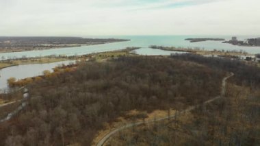 Belle Adası Michigan Nehri Hava Aracı görüntüsü