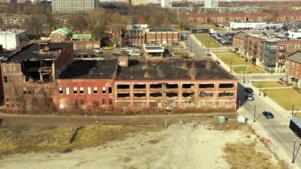 Abandoned Industrial Warehouses Detroit Michigan Usa — 비디오