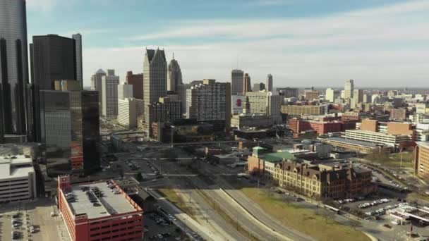 Downtown Aérea Detroit 2020 — Vídeo de Stock