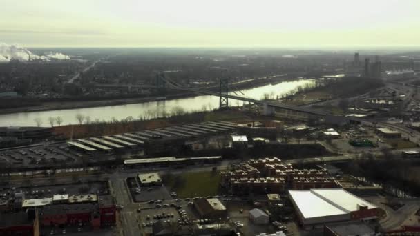 Vídeo Del Dron Aéreo Anthony Wayne Bridge Toledo Ohio — Vídeos de Stock
